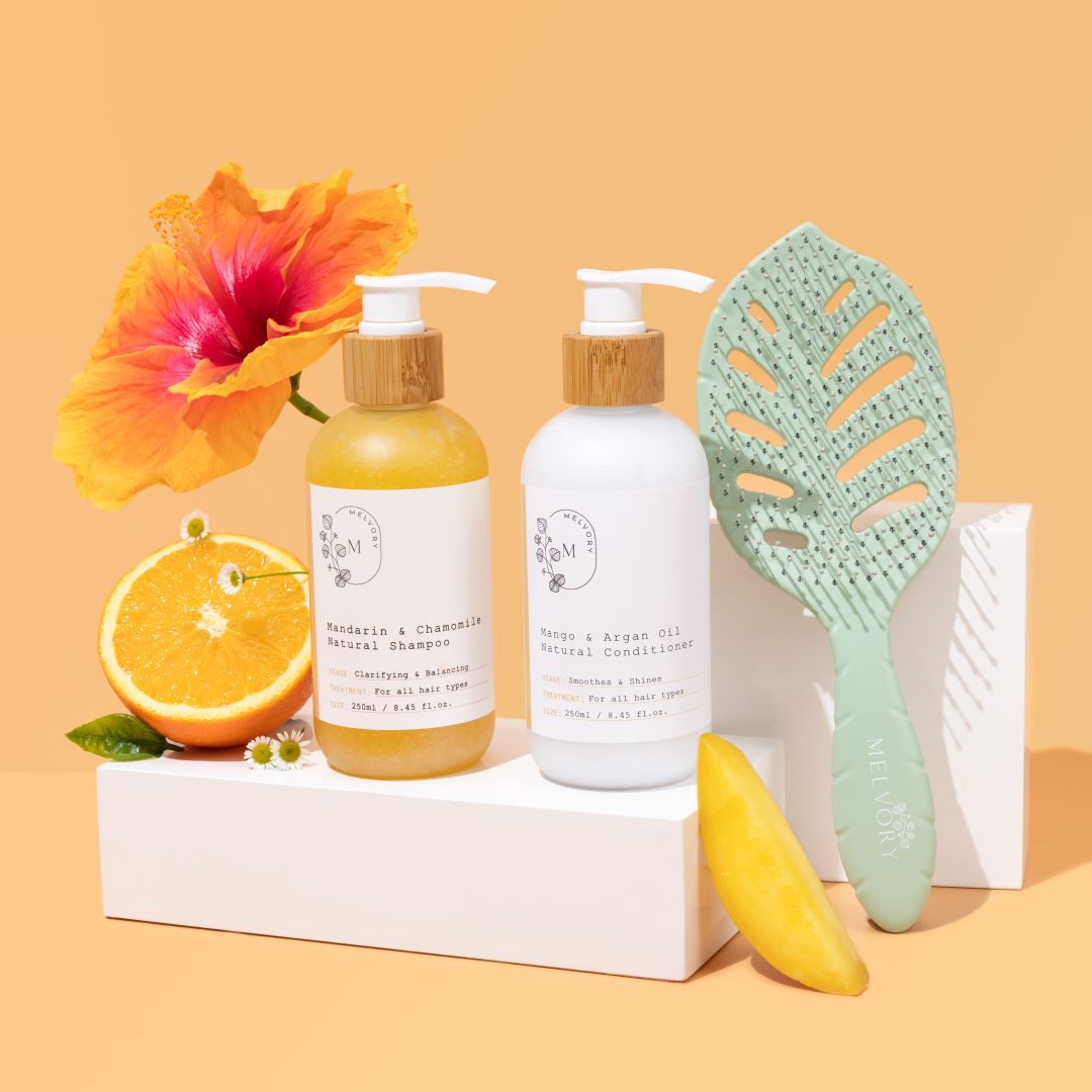 SHAMPOO, CONDITIONER &amp; HAIR BRUSH BUNDLE