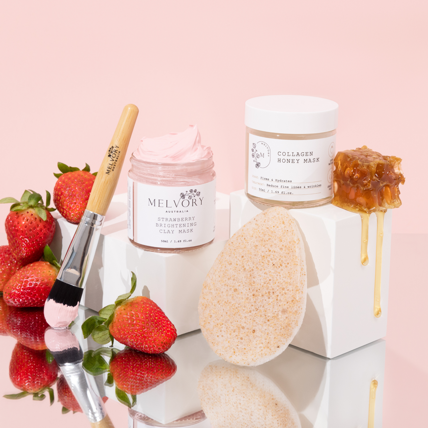 Strawberry + Collagen Mask Set