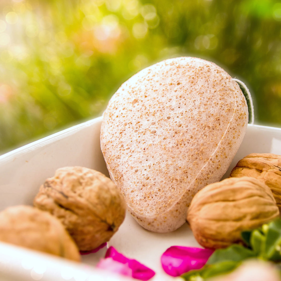 Walnut Konjac Sponge (Face &amp; Lip Scrub)